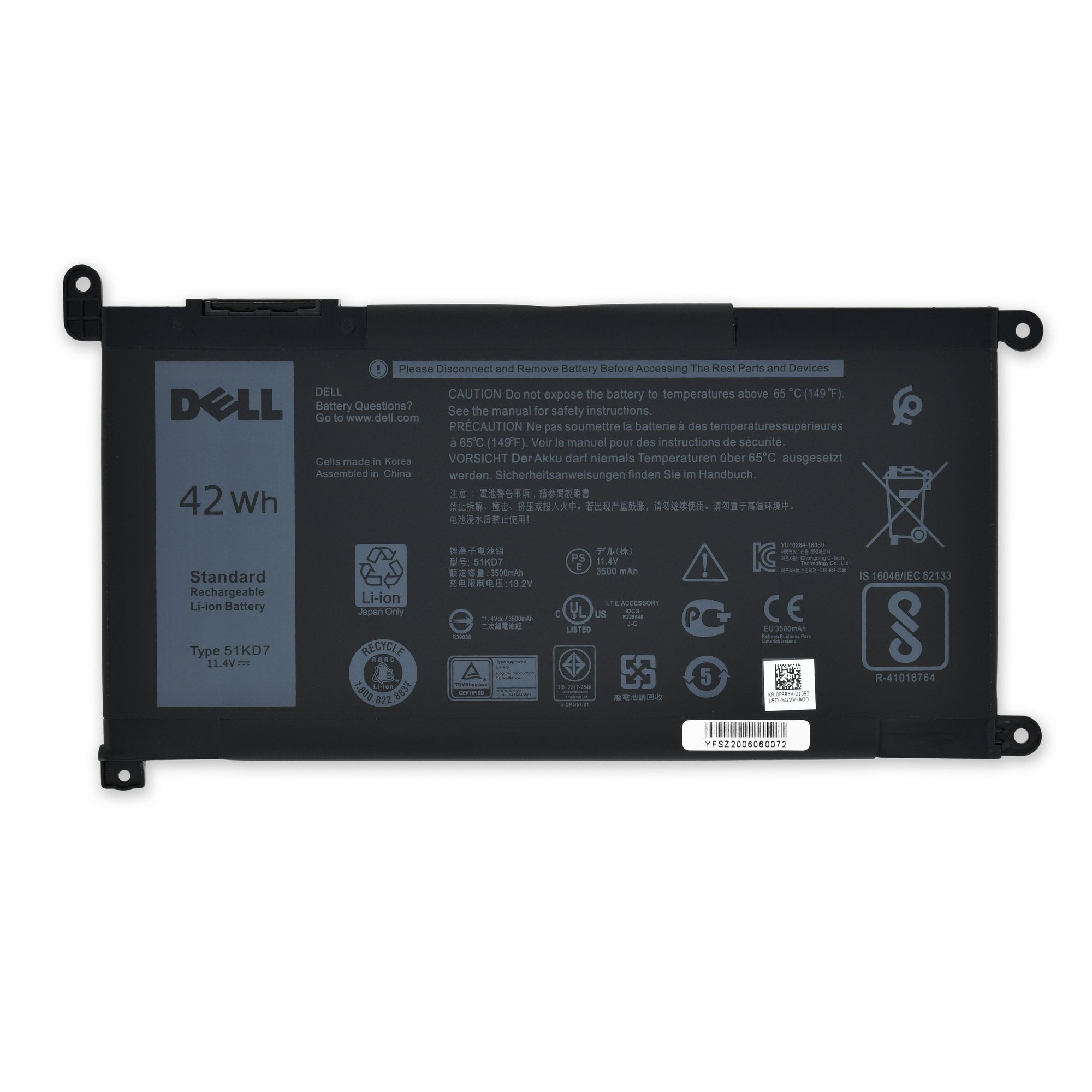 Dell Chromebook 11 3180 Battery New