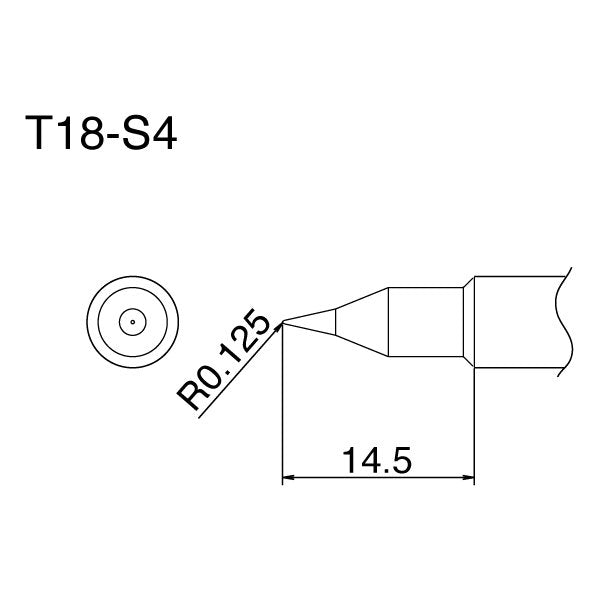 Hakko T18 Series Tips New .125 mm Pointed T18-S4