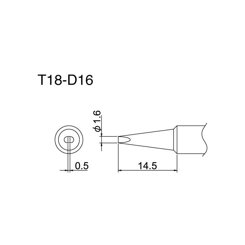 Hakko T18 Series Tips New Chisel T18-D16