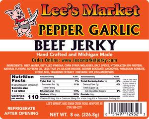 Garlic Pepper Beef Jerky | Lee's Market Jerky