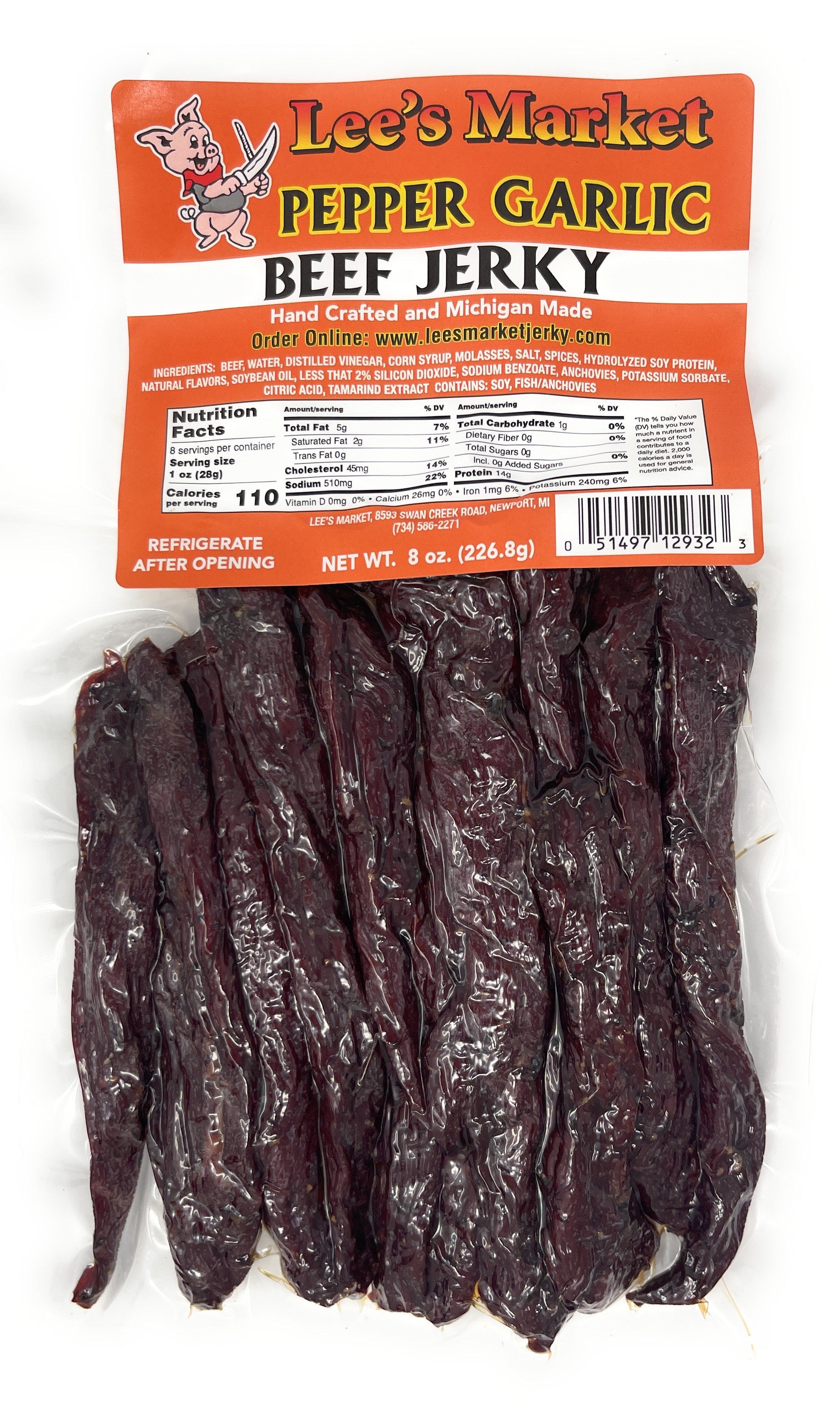 Pepper Garlic Beef Jerky - Lees Market Jerky product image