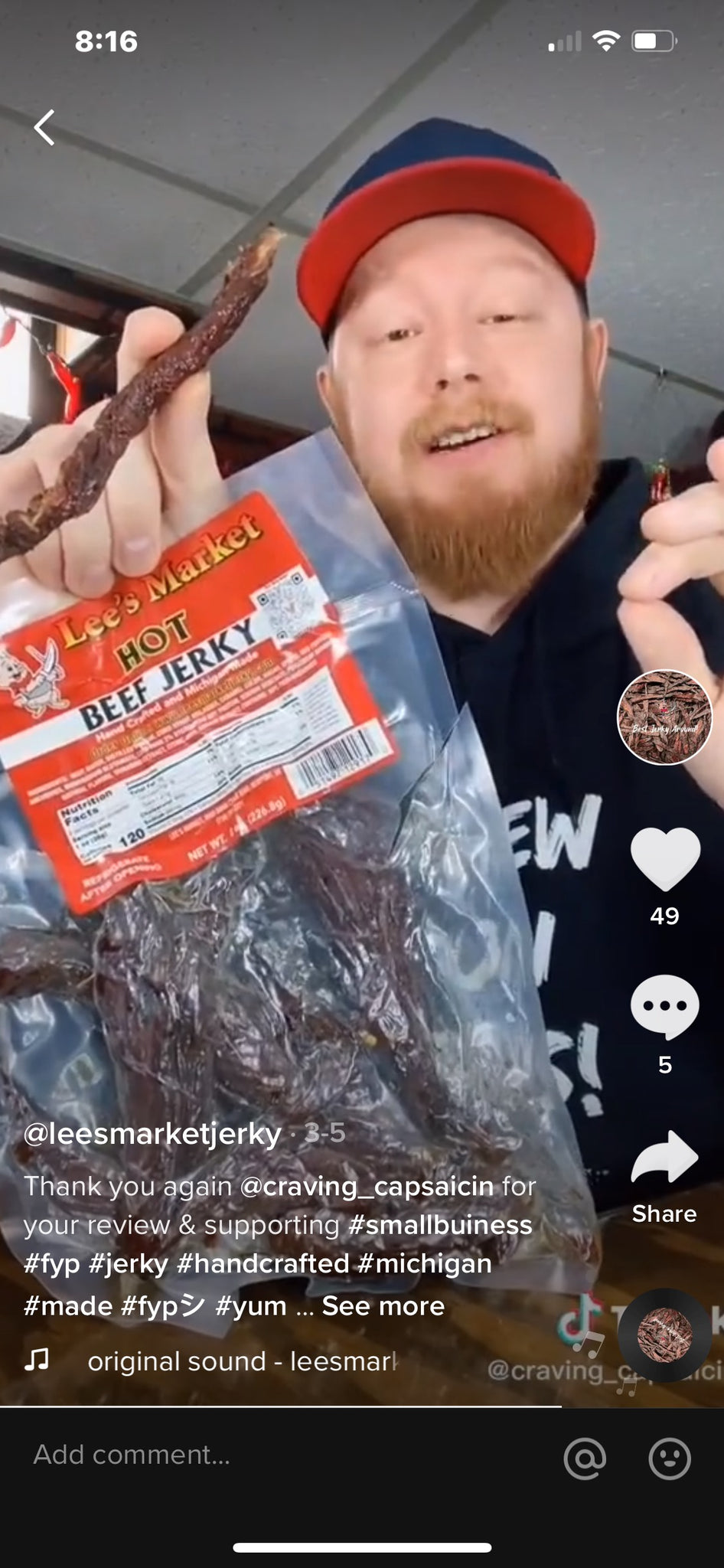 Hot Beef Jerky for Sale | Lee's Market Jerky