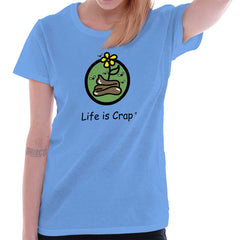 Funny Life Is Crap Bird Poop Humor Men's Graphic T Shirt Tees Brisco Brands M, Size: Medium, Blue