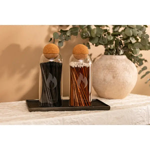 Fireplace Matches in Apothecary Glass Bottle - Nudge Eco Store