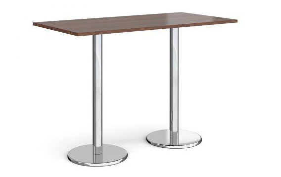 Rectangular Poseur Table with Round Bases