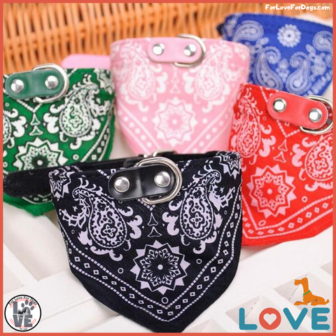 FLFD - Premium Adjustable Scarf Collar Bandana forlovefordogs for love for dogs