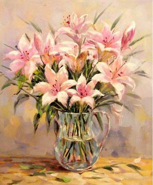 Pink Lilies - Paint by Numbers Kit – I Love DIY Art