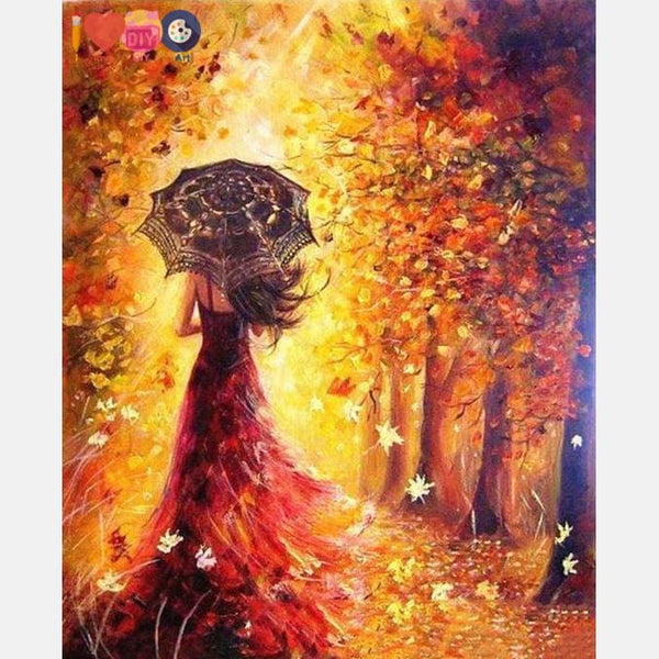 Beautiful Girl In Autumn Diy Painting For Adults I Love Diy Art