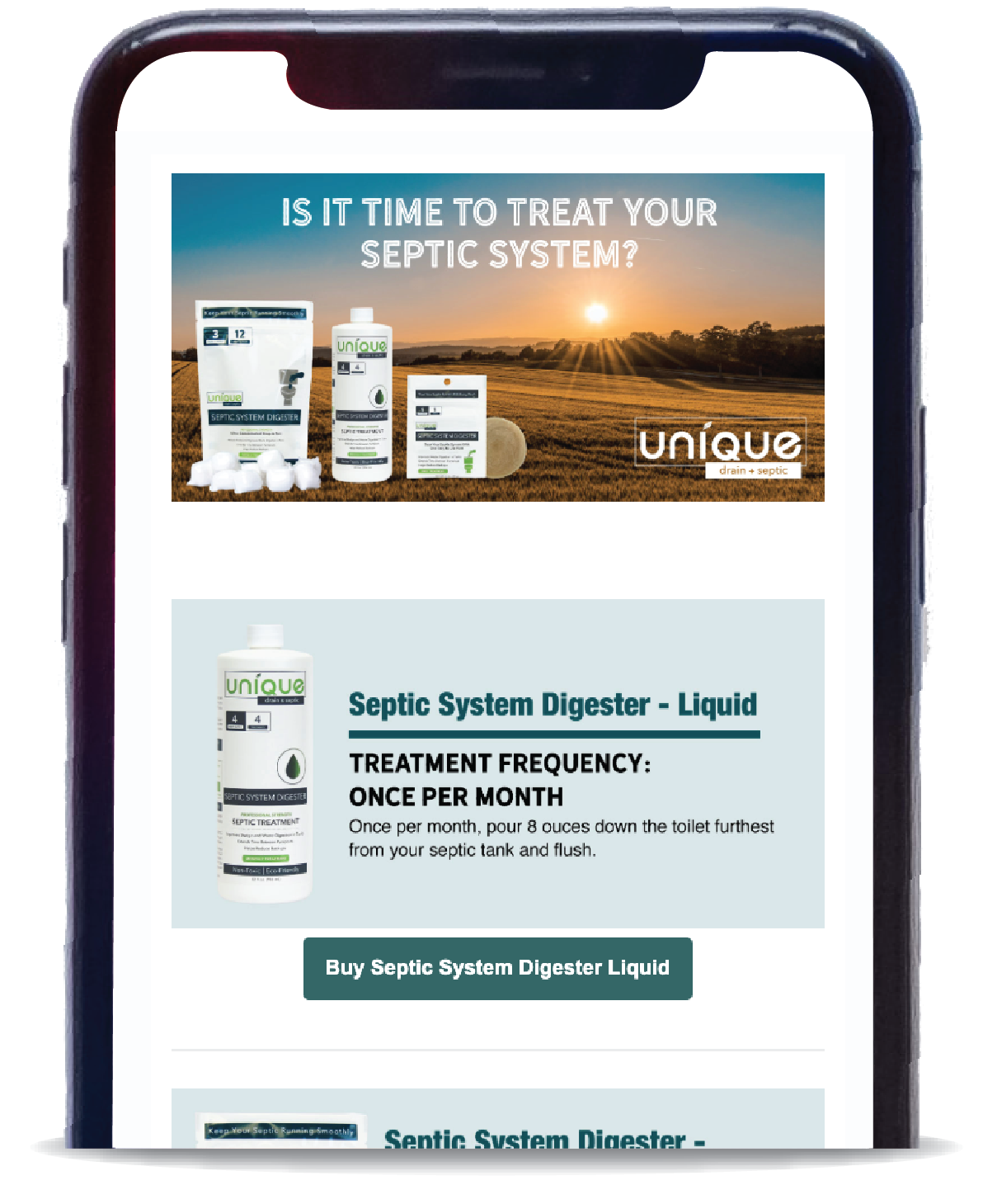 Our newsletter always provides you with the best seasonal discounts and promotions from Unique Drain + Septic.
