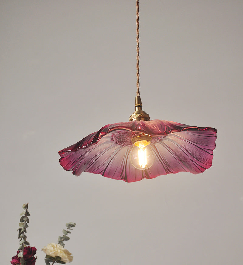 Creative Retro Lotus Glass Pendant Lamp – BELECOME