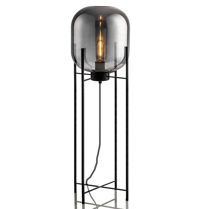 black glass floor lamp