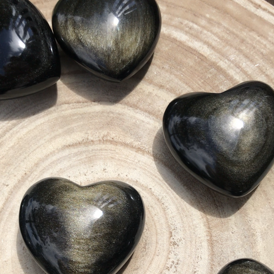 Gold Sheen Obsidian Heart