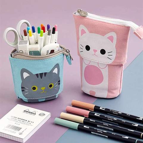 CuteSchool™ - Trousse scolaire se transformant en pot à crayon