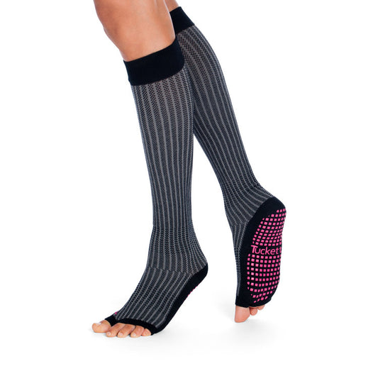 Calcetines altos hasta la rodilla con rayas de tigre para hombre,  calcetines de compresión para correr, deportes, enfermera, talla única,  Tiger Stripe