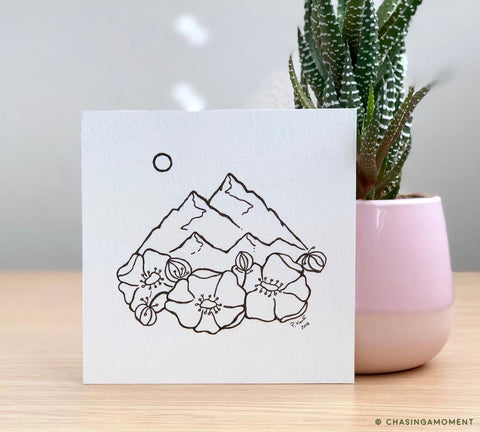 Poppies & Peaks Illustration