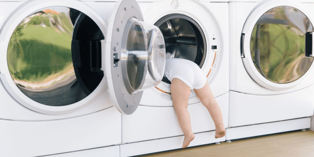 image of a washing machine to show how to do a maintenance wash modern cloth nappies to keep them hygienic