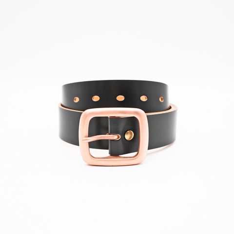 ASOS Leather Belt With Rose Gold Buckle in Brown for Men