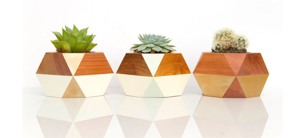 Gwyneth Hulse timber geometric pots