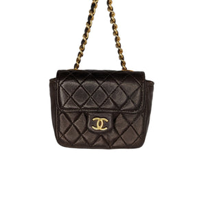 Chanel Micro Mini Gold Quilted Lambskin Leather Jewelry Box