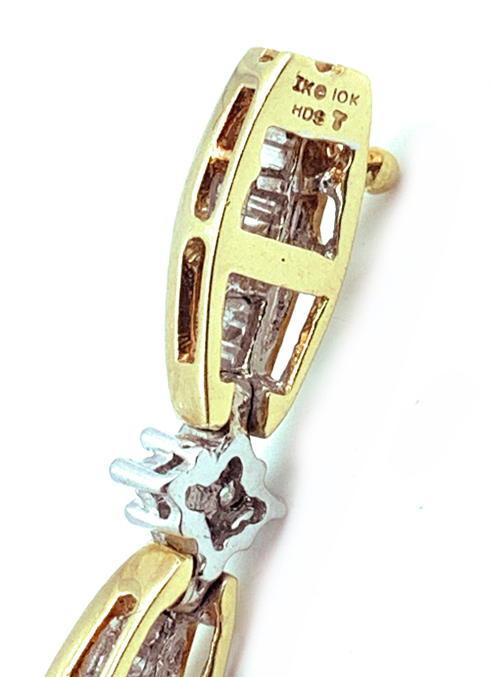 10K Two Tone Gold 3.00ctw Diamond Tennis Link Bracelet