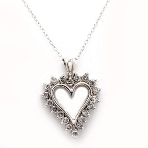 Louis Vuitton 18K White Gold and 0.50ctw Diamond Heart Pendant Necklace, Louis Vuitton