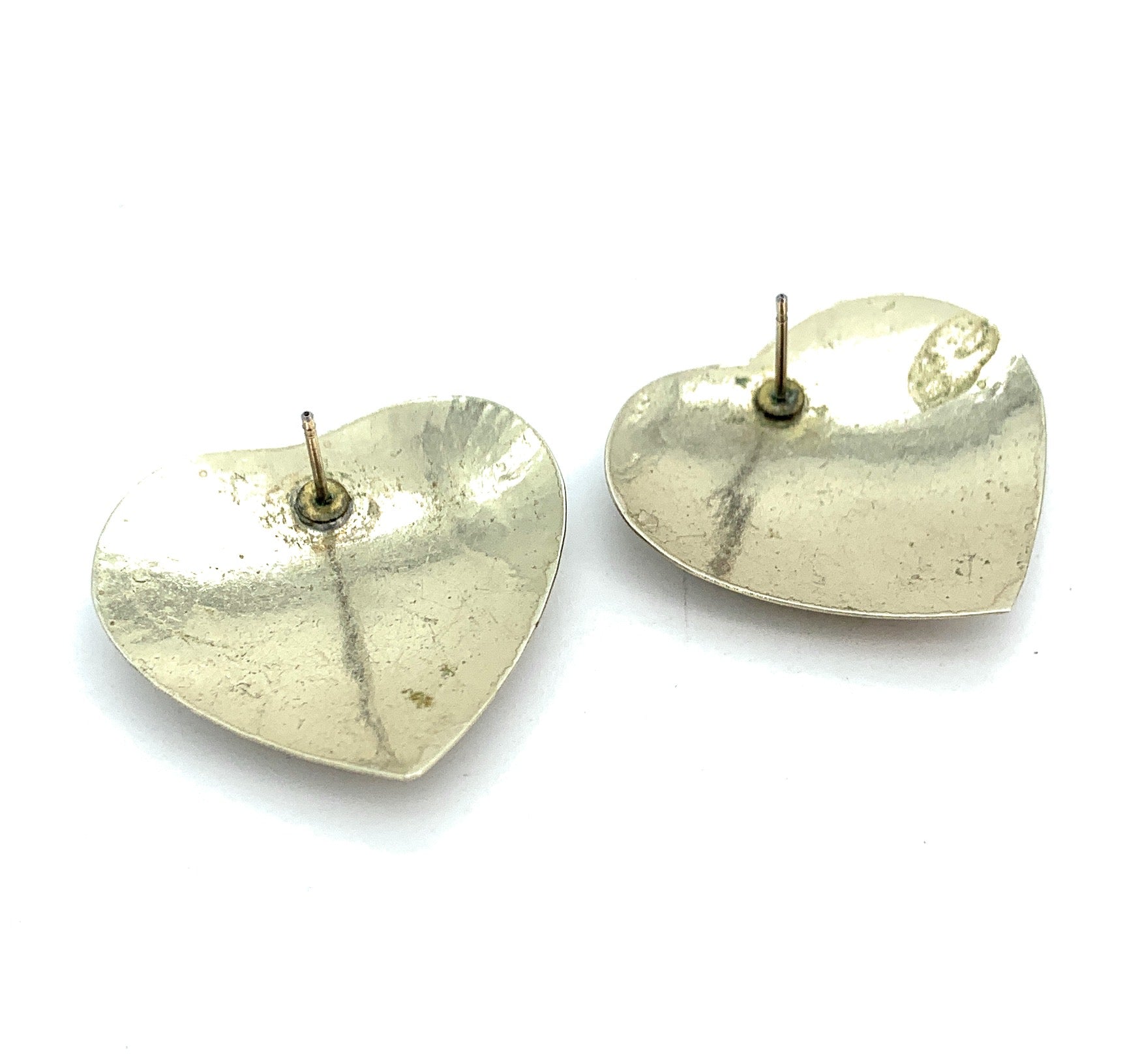 925 Sterling Silver & Copper Heart Earrings