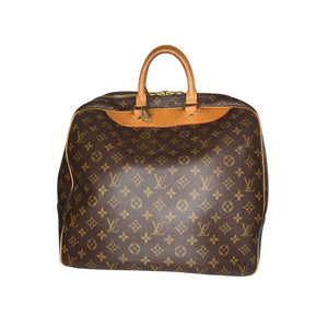 Louis Vuitton Brown Monogram Canvas Leather Sac Chasse Hunting Travel Bag  For Sale at 1stDibs