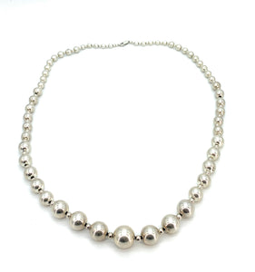 Zales Ladies' Graduating Ball Bead Necklace in Sterling Silver - 18