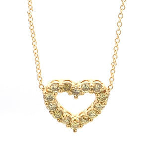 Louis Vuitton 18K Diamond V Heart Pendant Necklace