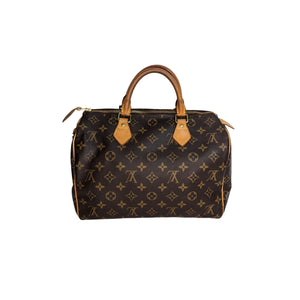 LOUIS VUITTON Speedy 25 Monogram Empreinte Leather Satchel Bag Terre