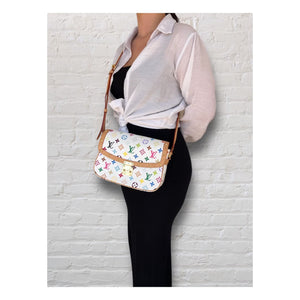 LOUIS VUITTON Monogram Multicolor Lodge PM White 764955