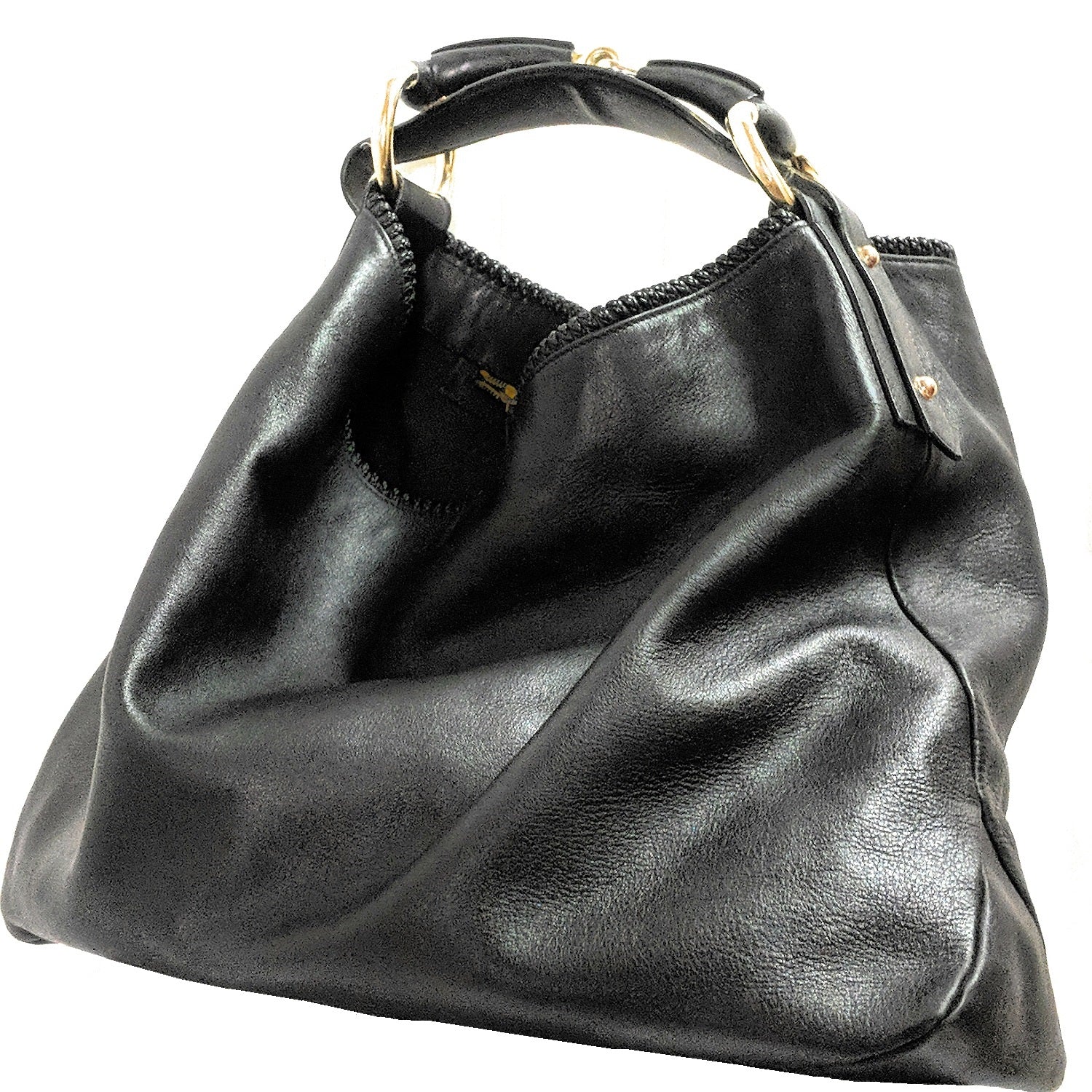 Gucci Black Calfskin Horsebit Chain Large Hobo Bag – The ReLux