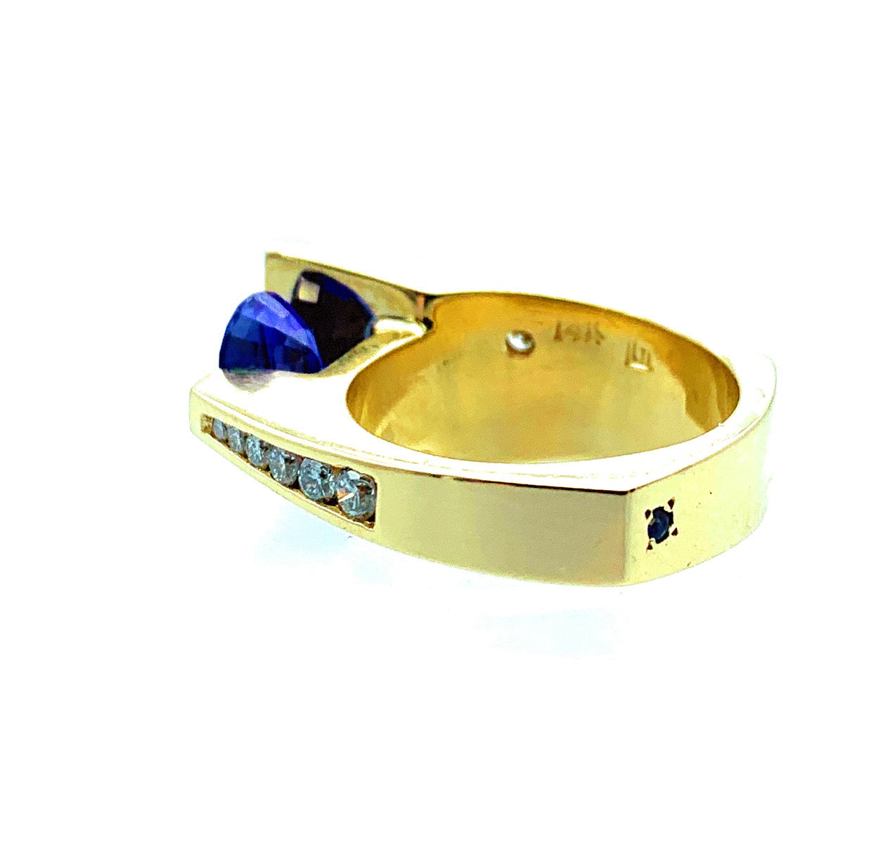 Gauthier Custom 14K Yellow Gold Custom Tanzanite & Diamond Ring - Sz. 6.25