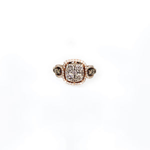 Le Vian Women's 14K Rose Gold  Chocolate Diamond Halo Engagement Ring  - Sz.  