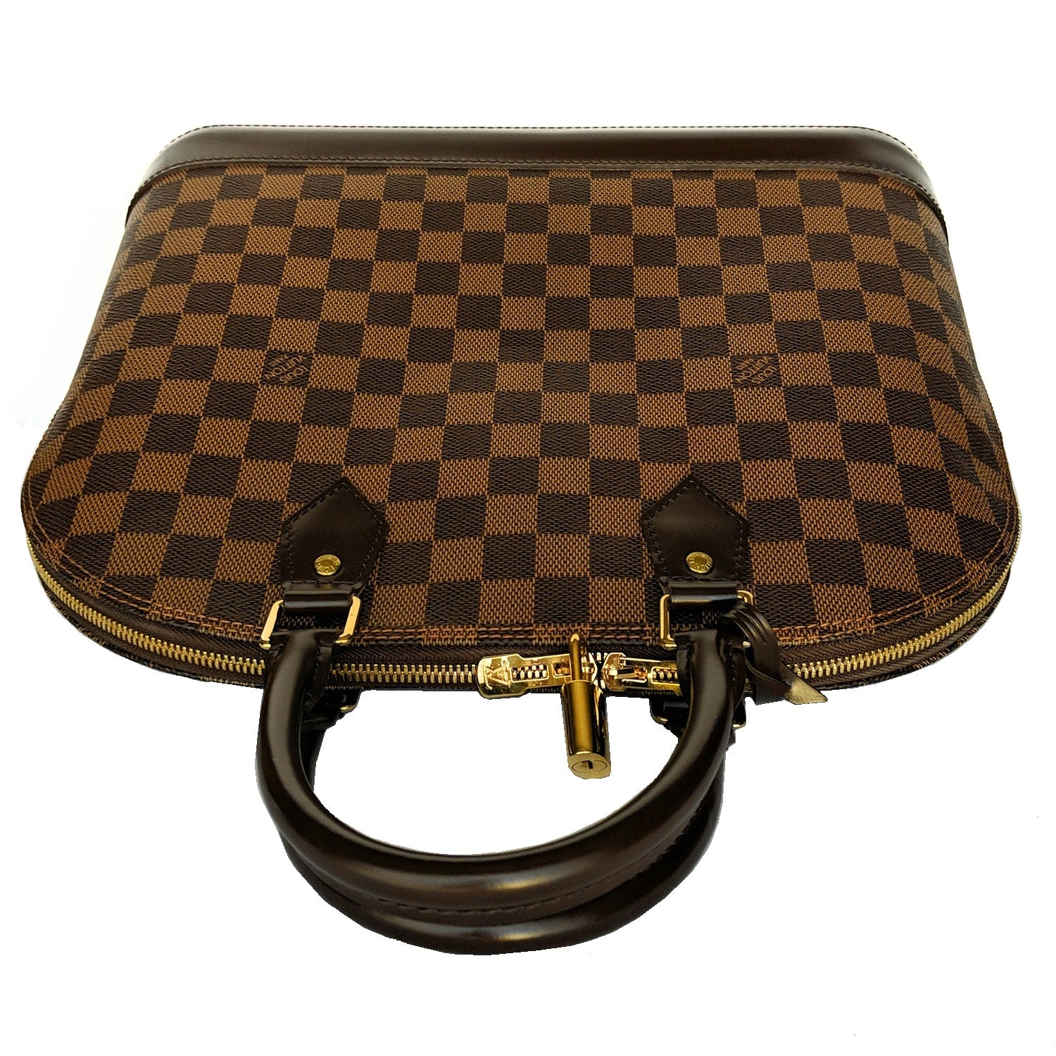 Louis Vuitton Alma PM Damier Ebene Satchel Bag Brown