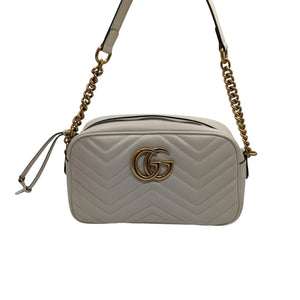 Gucci Marmont GG Gold Buckle Leather Crossbody Bag