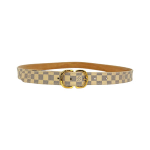 Limited Edition LV initials Reversible 40mm Belt in Damier Graphite Giant White