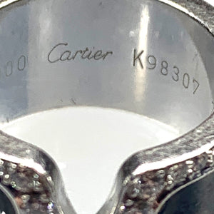 Cartier Double C 0.90ctw Diamond and Enamel Ring - Sz. 5