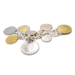 Artisan 925 Italian Coin Charm Bracelet