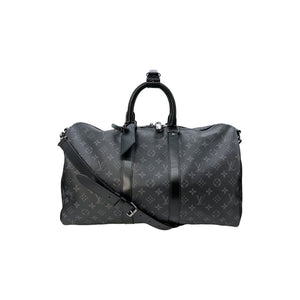 Louis Vuitton Black Monogram Eclipse Keepall Bandouliere 45 Duffle