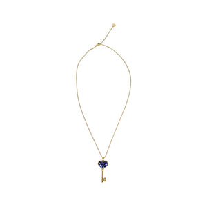 14K Yellow Gold Crystal Heart Necklace 