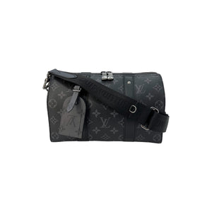 Louis Vuitton Keepall Bandouliere Monogram Eclipse Reverse 50 Gray in  Coated Canvas with Silver-tone - US