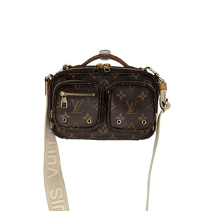 Louis Vuitton Utility Crossbody Monogram Brown in Leather with Gold-tone -  US