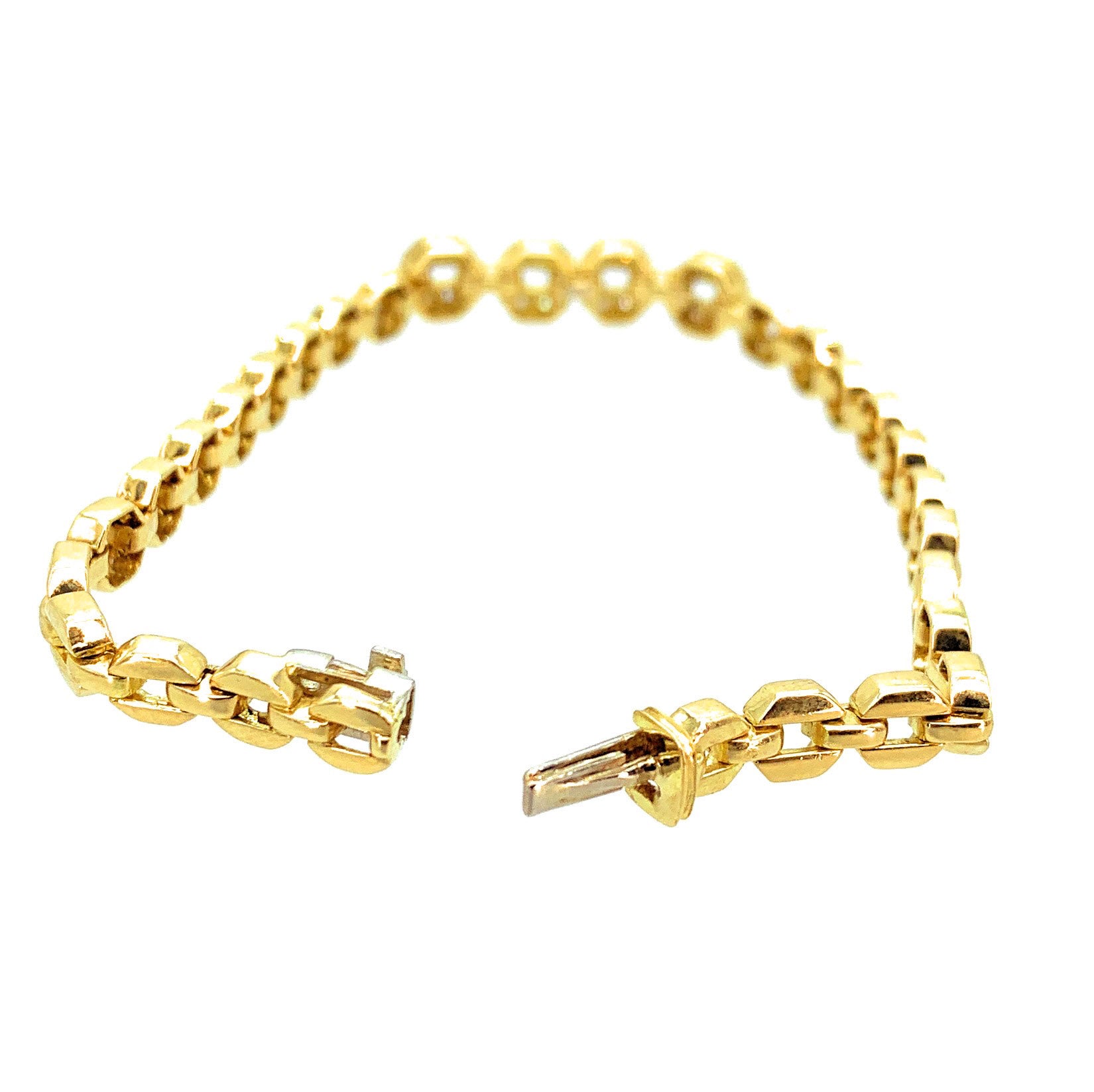 18K Yellow Gold 1.00ctw Diamond Hexagon Link Bracelet