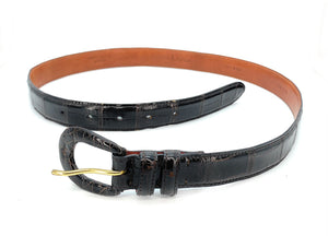 Louis Vuitton Black belt w/ brass buckle 24k size 38-40"