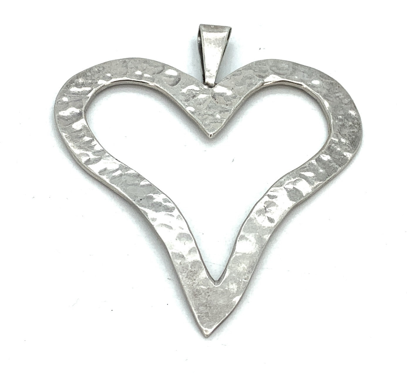 Mexico Sterling Silver Open Heart Pendant - TheRelux.com