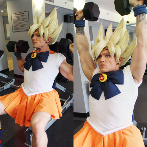 Sailor Scout Goku Cosplay Training at the Gym during Otafest 2019