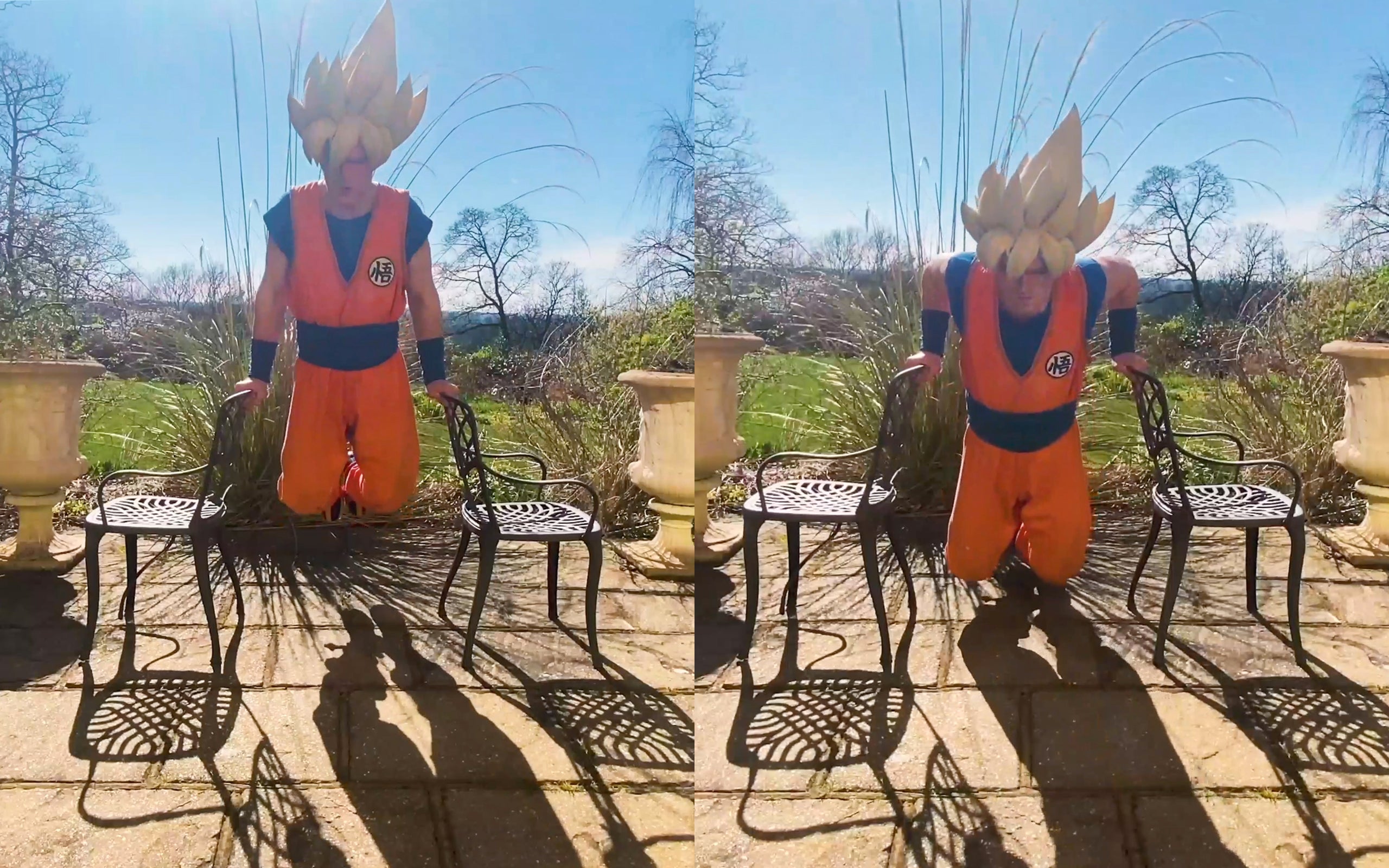 Dragon Ball Z Super Son Goku Cosplay Fitness Dips Anime Workout