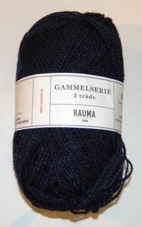 Garn, Rauma 2tr. Gammelserie strikkegarn, Blå farge 459