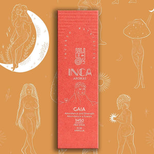 Inca Aromas all-natural fair-trade incense. Gaia blend promoting abundance and Strength Incense